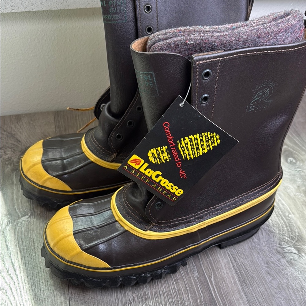 LaCrosse Brown and Yellow Insulated Boots